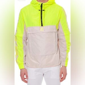 Tommy Hilfiger X Lewis Hamilton Colorblock Men's Jacket Neon Yellow and Beige